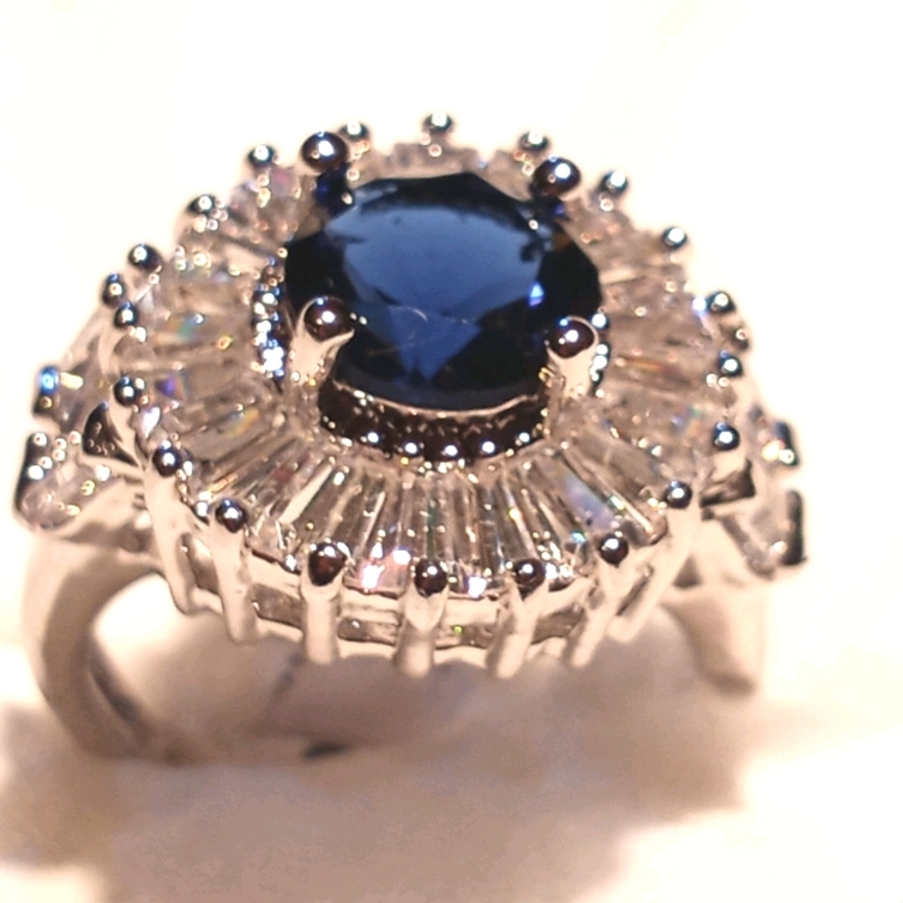 Multi stone fashion ring blue sapphire - Picture 8 of 8